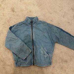 Free People Quilted knit jacket. Size small but fits oversized. Jean color.